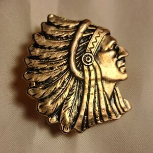 2 Pins Brass And Silver Native American